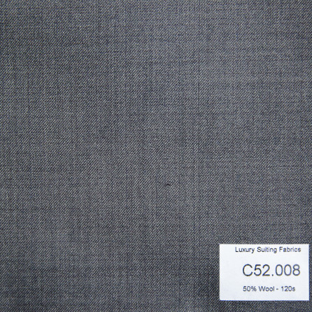 [ Hết hàng ] C52.008 Kevinlli V3 - Vải Suit 50% Wool - Xám Trơn